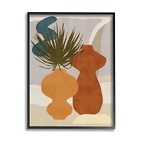 Stupell Industries Western Abstract Vases Brown Orange Green in Frame Wall Art