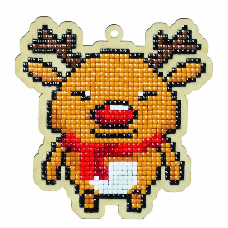 Wizardi Diamond Painting Ornament Kit Winter Deer