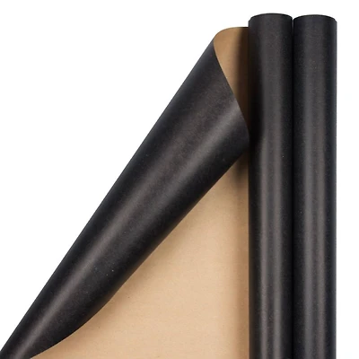 JAM Paper Black Kraft Gift Wrap, 2ct.