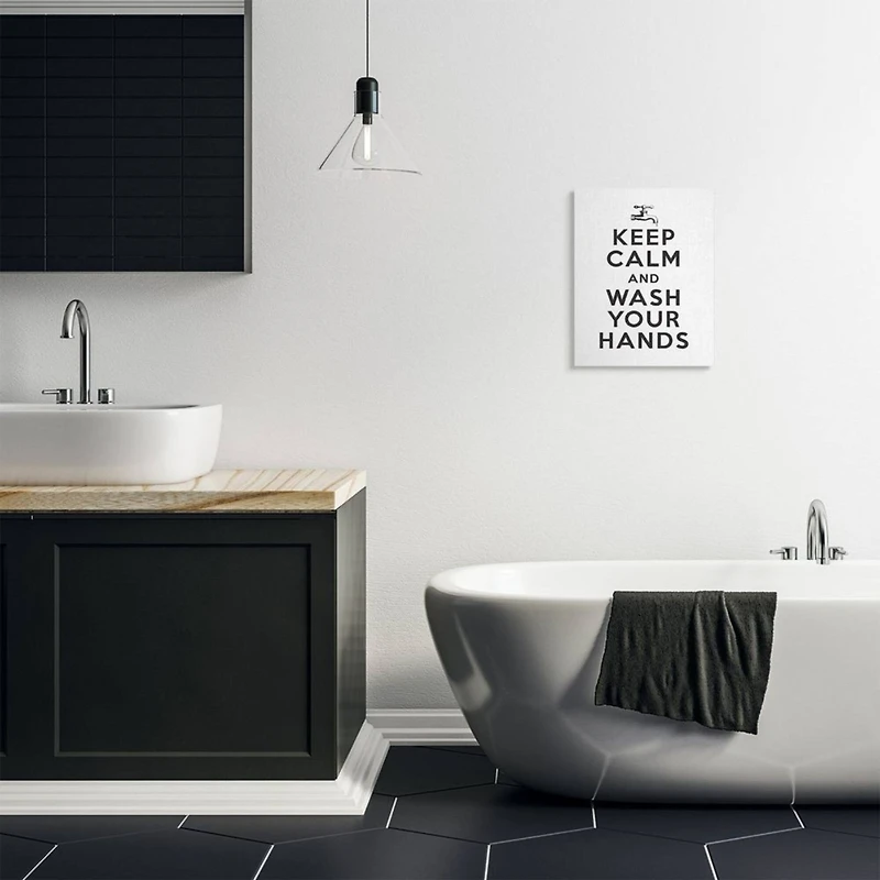 Stupell Industries Keep Calm & Wash Your Hands Wall Art