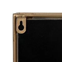 Hello Honey® 20" Gold Metal Wall Mirror with Reclaimed Wood Base