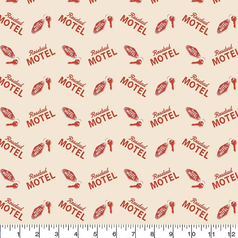 Schitt's Creek® Rosebud Motel & Keys Cotton Fabric