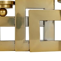 Gold Stainless Steel Modern Candle Holder, 14" x 14" x 6"