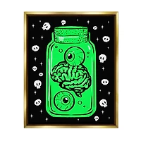 Stupell Industries Spooky Specimen Jar Framed Floater Canvas Wall Art