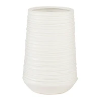 CosmoLiving by Cosmopolitan 7" White Porcelain Contemporary Vase