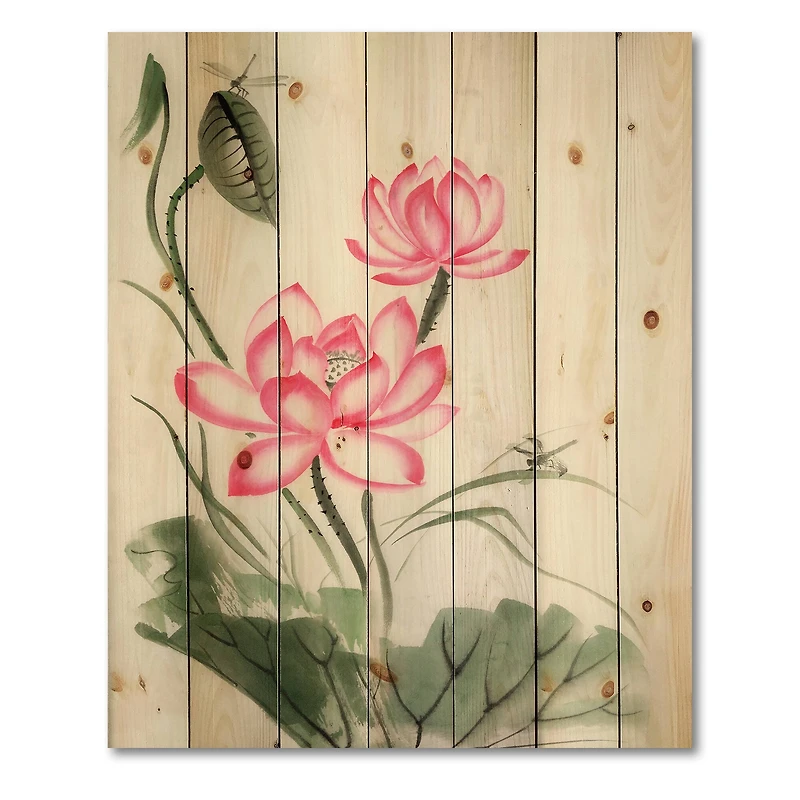Designart - Lotus and The Dragonfly I