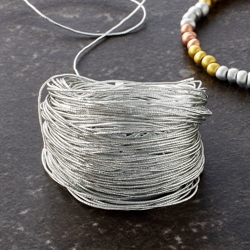 6 Pack: 0.5mm Silver Elastic Cord by Bead Landing™ 