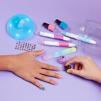 Bright Stripes Sparkle LED Glow Spa Blue Unicorn Activity Jar