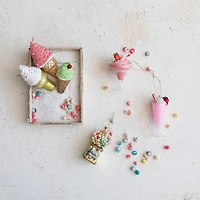 Hello Honey® 4.25" Glass Gumball Machine Ornament with Glitter