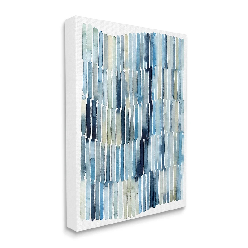 Stupell Industries Nautical Inspired Abstraction Blue Beige Blocked Lines Canvas Wall Art