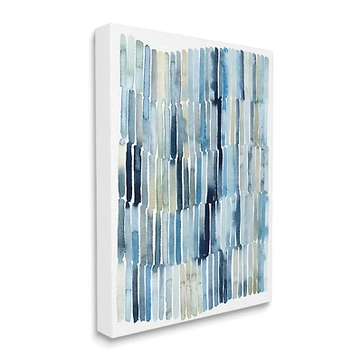 Stupell Industries Nautical Inspired Abstraction Blue Beige Blocked Lines Canvas Wall Art