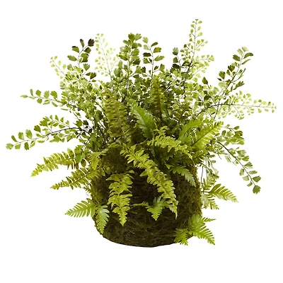 13" Fern and Twig Moss Basket