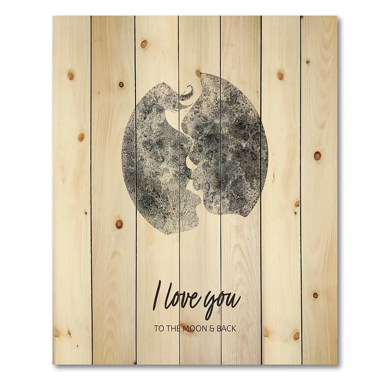 Designart - Romantic Moon Kiss of Two Lovers