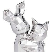 CosmoLiving by Cosmopolitan Silver Porcelain Contemporary Sculpture, 12" x 8" x 5"