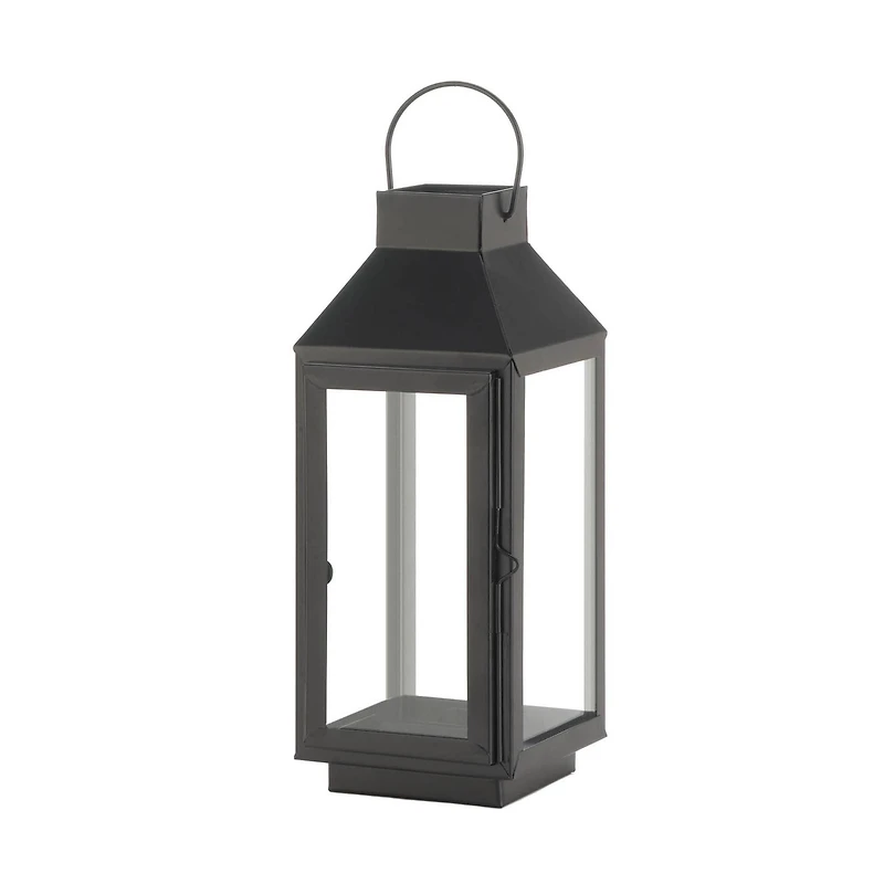 12" Black Iron & Glass Square Lantern