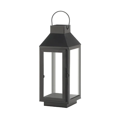 12" Black Iron & Glass Square Lantern