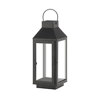 12" Black Iron & Glass Square Lantern
