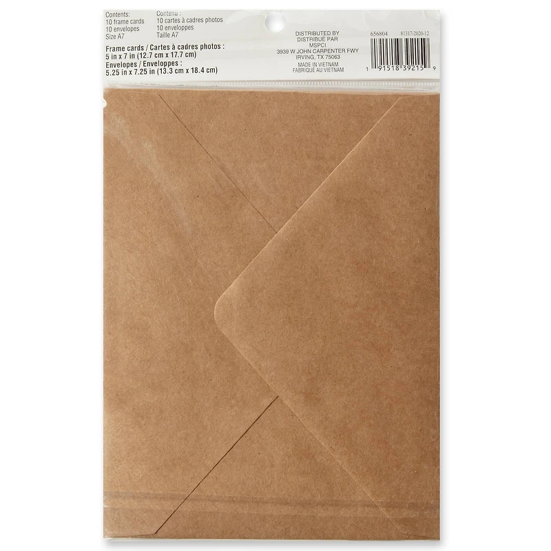Kraft Frame Cards & Envelopes by Recollections™, 5" x 7"