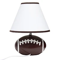 Simple Designs™ 11.5" Football Base Table Lamp with White Shade Brown Trim
