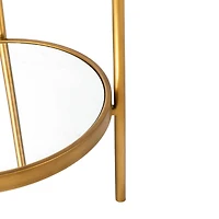 Glitzhome® 42" Gold Regency Modern 2-Tier Mirror Organizer Floor Shelf