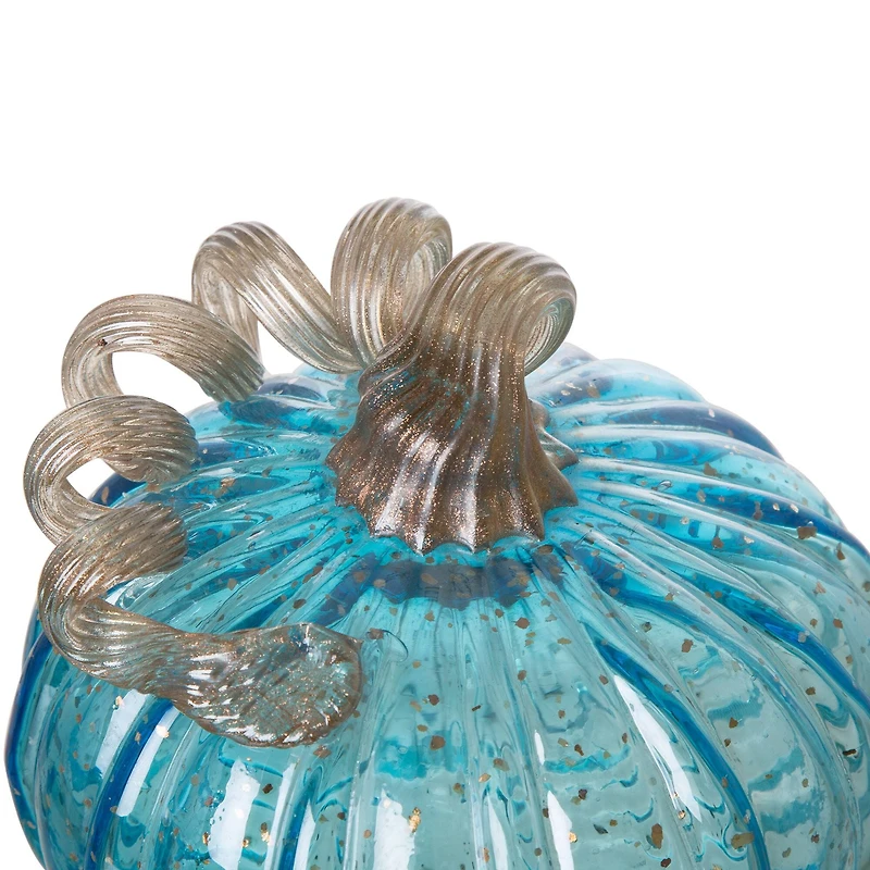 Glitzhome® Blue Glass Pumpkin Set