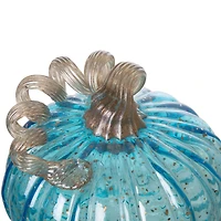 Glitzhome® Blue Glass Pumpkin Set