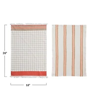 Hello Honey® Fringe & Waffle Weave Cotton Tea Towel Set