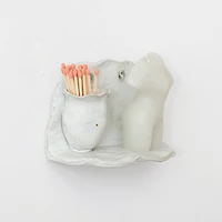 Hello Honey® 6.5" Ivory Stoneware Wall Shelf with Vase