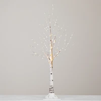 3ft. Pre-Lit White Birch Artificial Christmas Tree, Warm White LED Lights