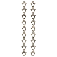 12 Pack:  Silver Plated Metal Hamsa Beads, 15mm by Bead Landing™