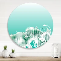 Designart - Auquamarine Landscape - Traditional Metal Circle Wall Art