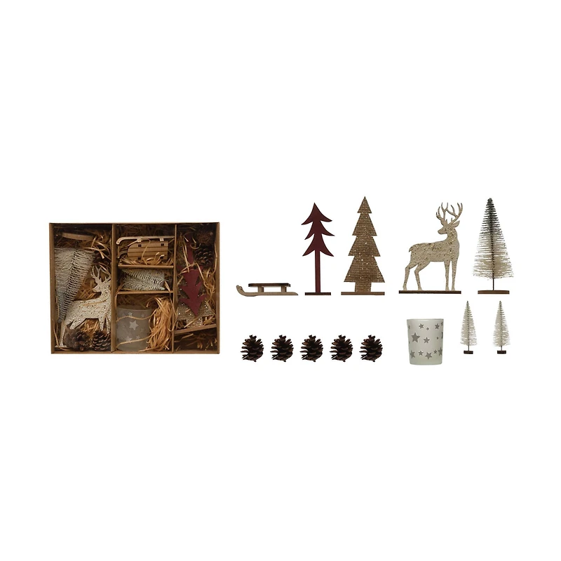Hello Honey® 13 Piece Star Candle, Sled & Woodland Icons Candle Garden Kit