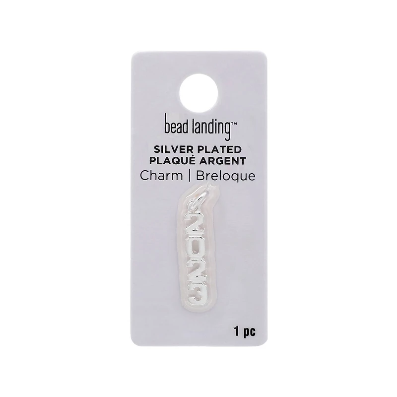 Silver Plated Year Charm by Bead Landing