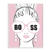 Stupell Industries Boss Phrase Sunglasses Glam Female Pink Fashion Wall Plaque