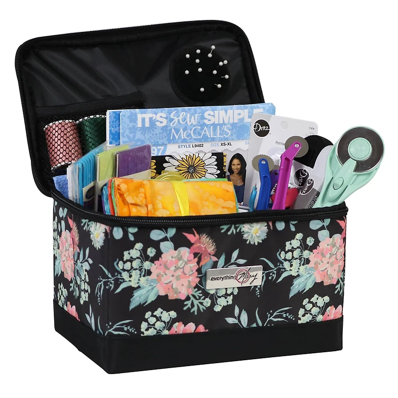 Everything Mary Floral Collapsible Sewing Kit Organizer Box