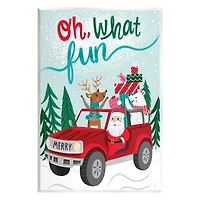 Stupell Industries Oh What Fun Santa Driving Gifts Wall Plaque Art