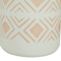 Set of 2 White Stoneware Farmhouse Vase, 7.5", 9.75"