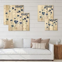 Designart - Blue Cornflowers With Green Leaves III