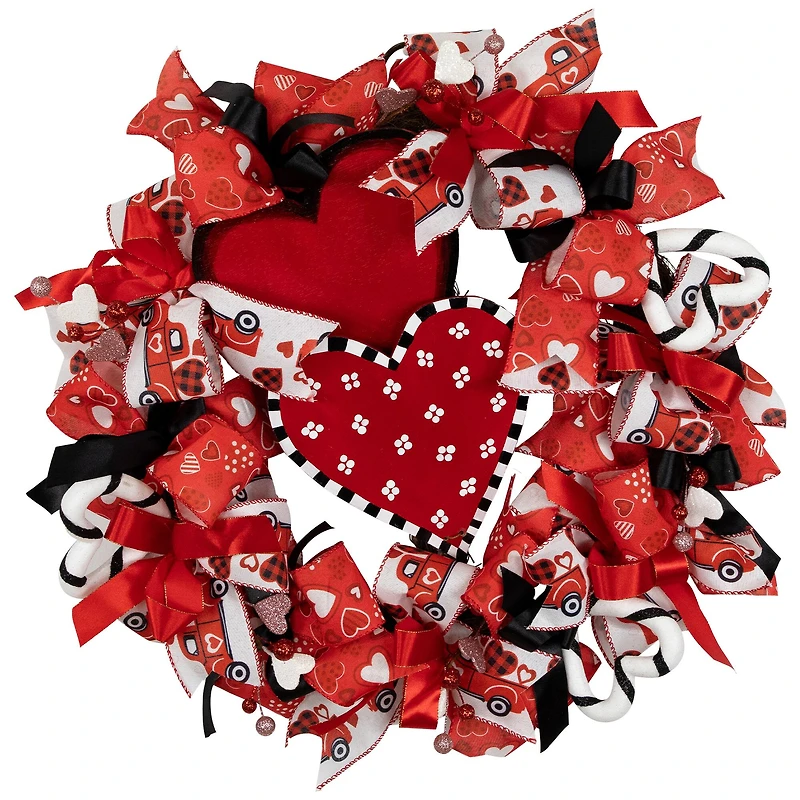 17" Ribbon & Twig Valentine's Day Wreath