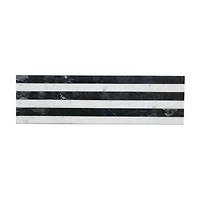 Hello Honey® 21" Black & White Marble Cheese & Serving Board with Stripes