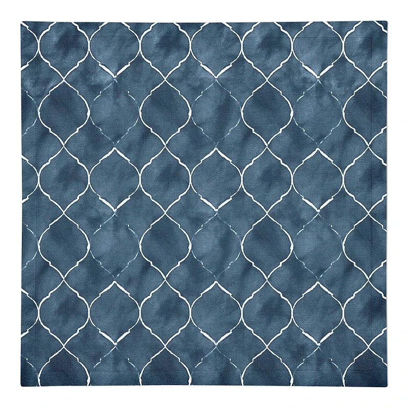 Blue Ogee Pattern 10" x 10" Cotton Twill Napkin