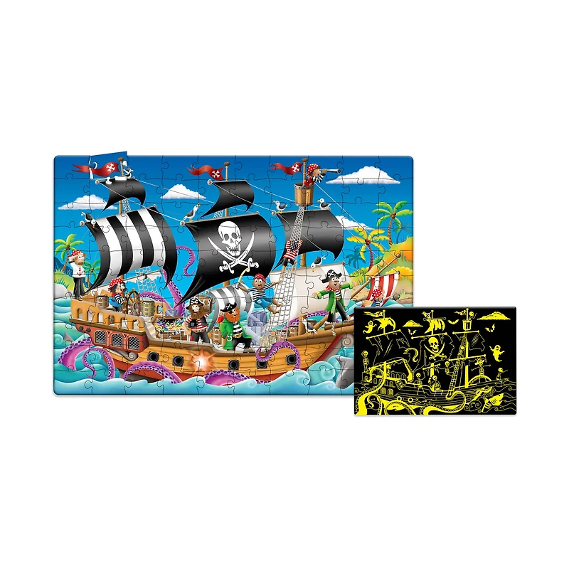 Puzzle Doubles! - Glow in the Dark Pirate Ship: 100 Pcs