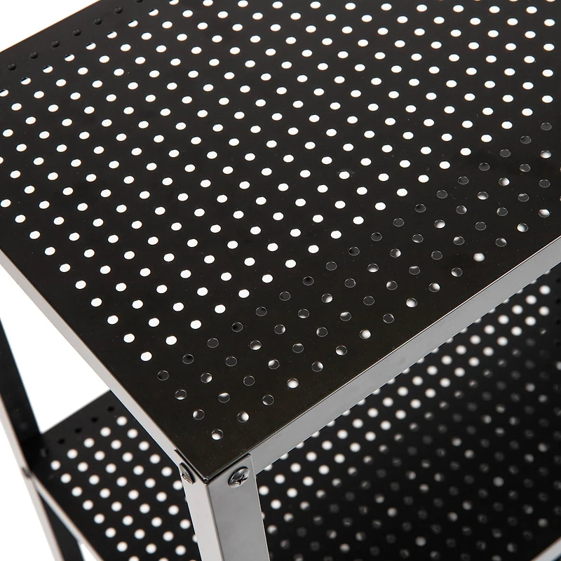 Mind Reader Rolling Cart, Microwave Stand, 3-Tier, Coffee Cart, Office, Metal, Black