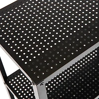 Mind Reader Rolling Cart, Microwave Stand, 3-Tier, Coffee Cart, Office, Metal, Black