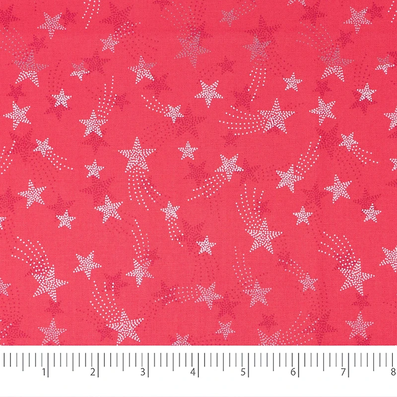 SINGER Red Shooting Stars Cotton Fabric
