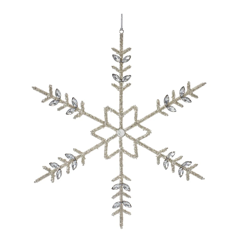 6ct. Jeweled Silver Metal & Glass Snowflake Ornaments