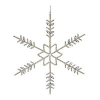 6ct. Jeweled Silver Metal & Glass Snowflake Ornaments