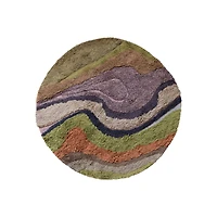 Hello Honey® 5ft. Abstract Round Wool & Cotton Tufted Rug