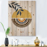 Designart - Abstract Sun Moon Leaves III