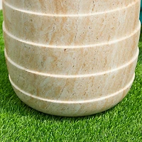 Glitzhome® 18.5" Multi-Functional Faux Travertine Garden Stool